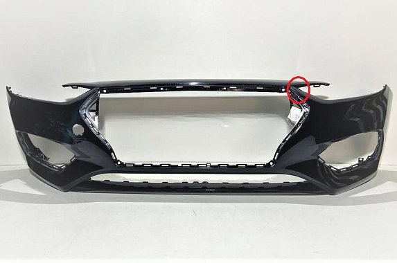 Бампер передний Hyundai Solaris 2017-2020 Россия Phantom Black (Трещина слева) Дисконт 10%